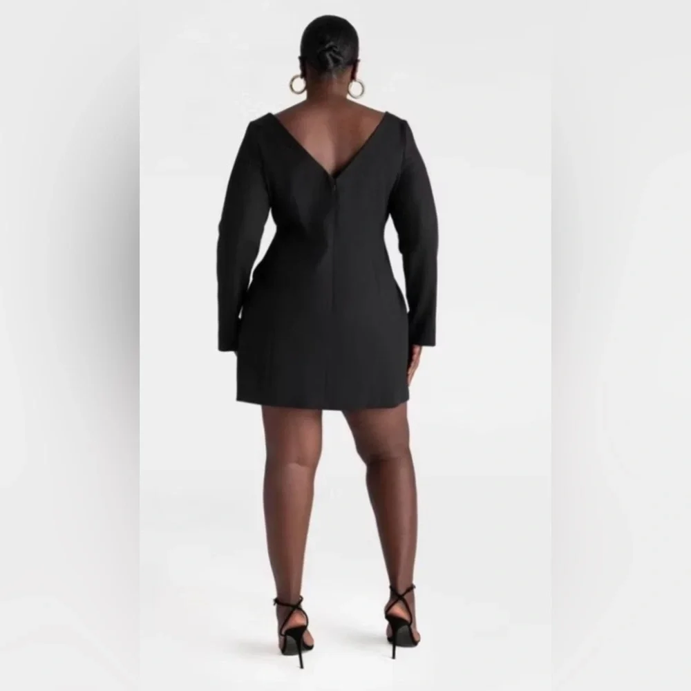 NWT KBB by Kahlana Elegant long sleeves  Black Women's sweatshirt Dress - Picture 3 of 5